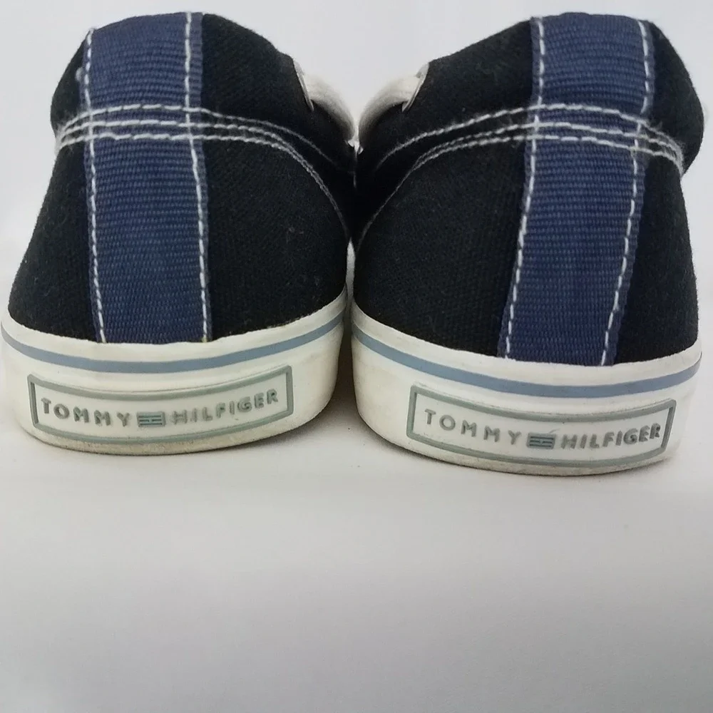 Tommy Hilfiger TMFred Boat Shoes Mens 11.5 Blue‎ Canvas Chekkers Lace Up SH168